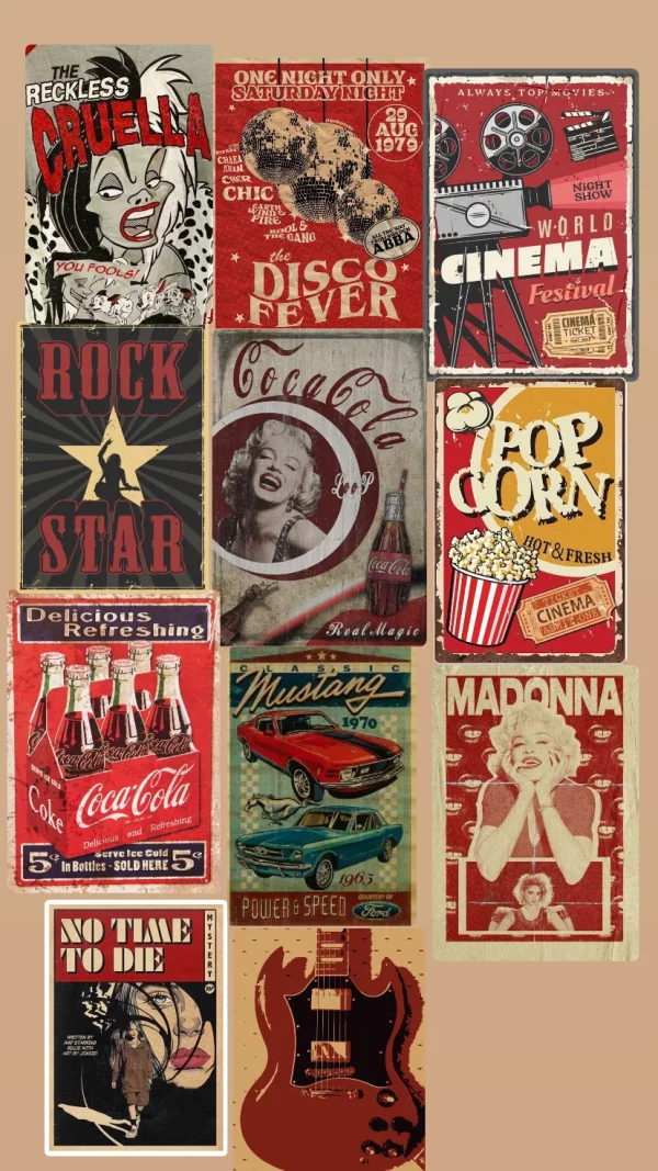 پک پوستر retro red